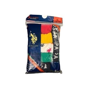 U.S. POLO ASSN. 5 PK COTTON BOXER BRIEFS SIZE LARGE (NEW WITH TAGS) A10